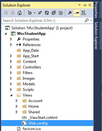 WebConfig File in Views Folder